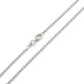 925 Sterling Silver 2mm Ball Bead Moon Cut Rhodium Chain